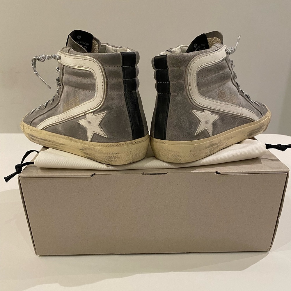 Golden Goose Slide Sneaker in Mud/Black/Silver sz 41 New in Box - Picture 7 of 11